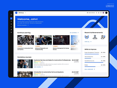 LKQ Academy – Ultimate LMS for automotive professionals administration auto parts automotive course management design edtech interface learning lms online courses online learning platform ui uiux webdesign website