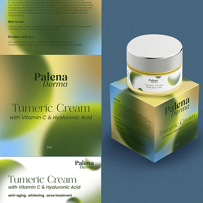 PALENA DERMA : Tumeric Cream Design abstract adobe cosmetic design packaging packaging design photoshop skin care