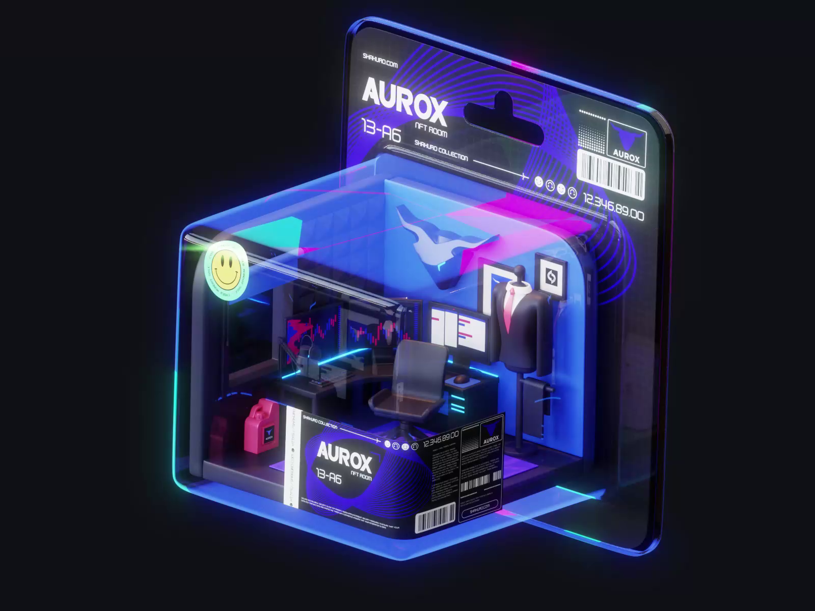 Example of NFT 3D Illustration & Animation for Aurox Web3 Platform