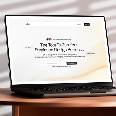 Freelance Design Management Tool – Hero Section Web Design app clean minimalistic ui web design