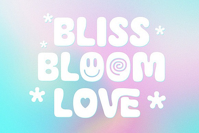 Bliss Bloom Bubbly Cute Typeface bakery balloon barbie bauhaus bliss bloom bubbly cute typeface chic chic font chick cursive font fantasy girl groovy hippie font music retro round