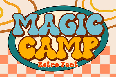 Magic Camp is a stylish retro font 2000s 70s bold bubble decorative font disco display font font hippie psychedelic rounded vibe vintage