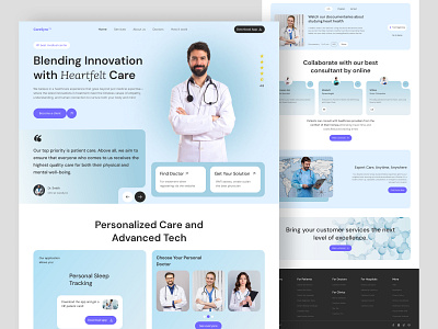 CareSync-Healthcare Medical Website Design caresync clean ui clinic consultation doctor health healthcare healthcare ui design homepage jahid hasan jion landing page medical medical care medical landing page patient selfcare ui web website wellness