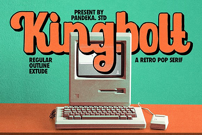 Kingbolt - Vintage Retro + Extrude 2000s advertising baseball bold food insignia lettering poster quote restaurant sign painter snack sporty typography y2k