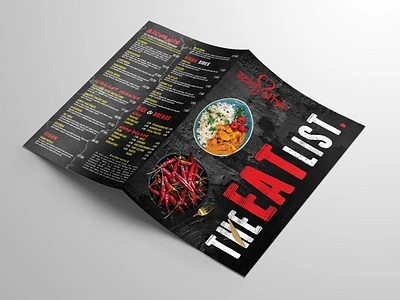 Bi-Fold Dining Menu Design for The Spicy Affair Restaurant brochuredesign canva social media post design digital menu dining menu fast food menu flyer design graphic design instagram post design menu card design online menu design menu design free menu design ideas menu design templates menu flyer menurestaurant restaurant restaurant menu social media banner takeaway menu takeaway menu design