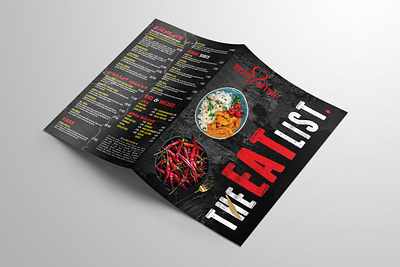 Bi-Fold Dining Menu Design for The Spicy Affair Restaurant brochuredesign canva social media post design digital menu dining menu fast food menu flyer design graphic design instagram post design menu card design online menu design menu design free menu design ideas menu design templates menu flyer menurestaurant restaurant restaurant menu social media banner takeaway menu takeaway menu design