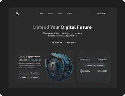 "ghost"- a cybersecurity system hero section herosection ui uidesign uiux websitedesigns