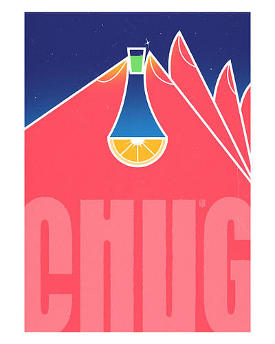 CHUG 2d alcohol poster pub vector