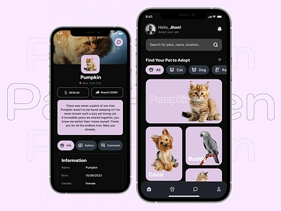 PawHeaven - Pet Adoption App Design adoptdontshop animallovers appdesign branding designinspiration figmadesign mobileappdesign pawheaven petadoption petlovers uidesign uiux