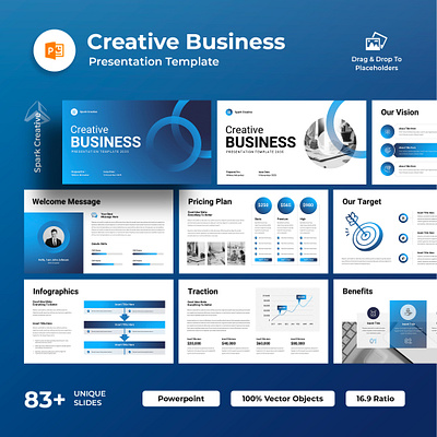 Creative Business Presentation Template agency animation branding business business plan business proposal company profile corporate creative business design graphic design infographic layout pitch deck powerpoint presentation template