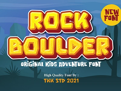 Rock Boulder – Gaming Font adventure branding children display font font game gaming kids poster rock youtube