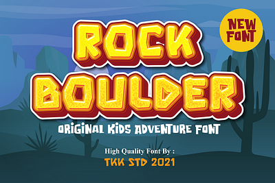 Rock Boulder – Gaming Font adventure branding children display font font game gaming kids poster rock youtube