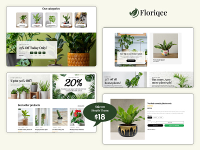 Floriqee - Houseplants & Gardening Shopify Theme business theme gardening plants business gardening shop hosueplants responsive design shopify theme shopify website uiux webdesign webdevelopment