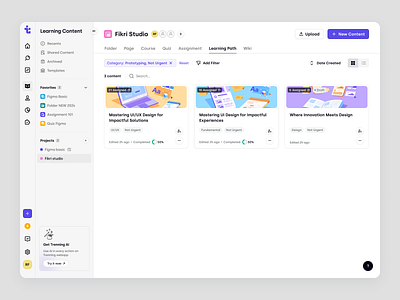 Trenning - Filter Results of the Learning Path in a SaaS LMS course education education platform knowledge base learning management system learning path lms product design saas saas design staff training student team training ui ux web app web design wiki