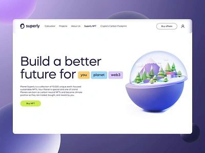 Superly Marketplace Website Design 3d animation branding crypto design ecology environment graphic design illustration interface landing page logo motion graphics nft ui user experience ux web design website website design