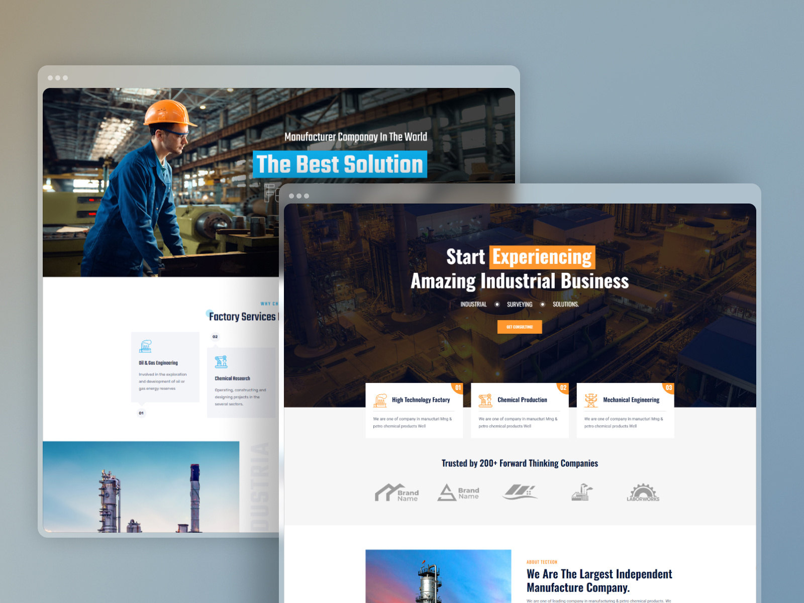 Tectxon - Industry & Factory HTML5 Template business website businesstemplate construction website corporate template factory website html theme html5 template industrial design industrial website industry template mobile friendly moderntemplate refinery responsive responsive theme seo friendly small scale industry uiux web design web development