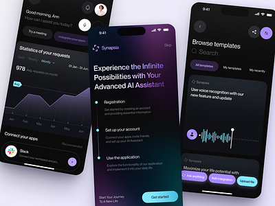 Synapsia - Mobile for AI app design application design design ios app design mobile app product service startup ui uiux ux