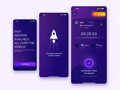 VPN App android app creative design design concept interface ios mobile net network ui ux vpn