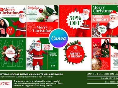 Christmas Canva Template app app design brand branding canva canva design canva template christmas design instagram marketing sale sales shop social media store template