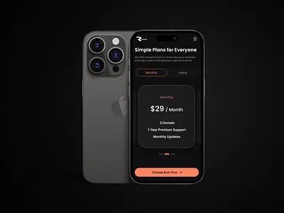 Roin website | Responsive design | Pricing page minimal mobile plan pricing page ui ux website