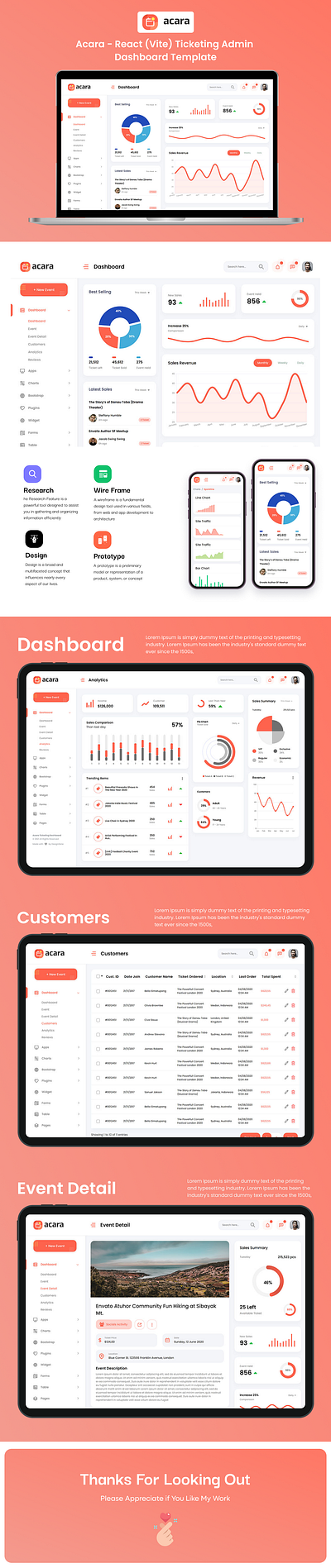 Acara - React (Vite) Ticketing Admin Dashboard Template 3d animation branding creative design graphic design illustration logo motion graphics product design template ui ui design uiux user experience user interface ux design web design web development website