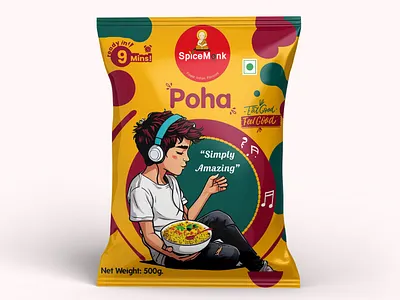 Poha Pouch Design box design brand design branding indian snacks label design logo design mockup mockup design poha poha branding poha packaging poha pouch poha pouch design poha products pouch design product design snacks packaging