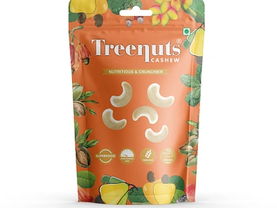 Cashew Pouch Design box design brand design branding cashew cashew packaging cashew pouch design dry fruits dry fruits packaging indian cashews label design logo design mockup mockup design packaging design pouch design product design