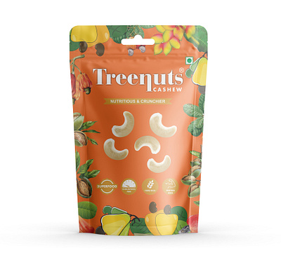 Cashew Pouch Design box design brand design branding cashew cashew packaging cashew pouch design dry fruits dry fruits packaging indian cashews label design logo design mockup mockup design packaging design pouch design product design