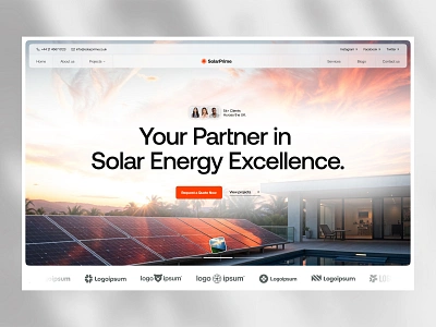 Solarprime - Design exploration for solar company greenenergy landingpage landingpagedesign minimal modern renewable energy solar solarenergy solarpanel web webdesign website websitedesign wind windenergy