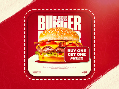 Modern Social Media Poster Design For Fast-Food Brand! 3d animation fast food promotion design graphic design logo motion graphics ui