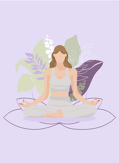 Yoga poster cute design graphic design illustration mood plants poster yoga