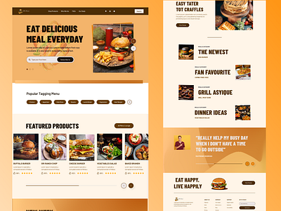 BurgerDlight- Fast Food Web Landing Page Design branding burger design drink eat figma food food delivery graphic design healthy landing page pizza ui uiux web design