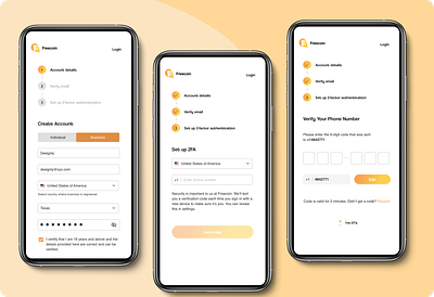 Freecoin Crypto Signup Flow