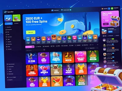 SpaceBet Casino app casino bet betting design casino casino bannet casino betting casino dashboard casino design gambling ui game game design gaming poker roulette slot slot machine spin web casino web gambling web3