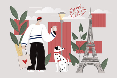 Illustration, Paris branding graphic design