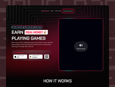 Gamecash 🎱: Landing Page clean design gaming gaming design landing page uidesign web3