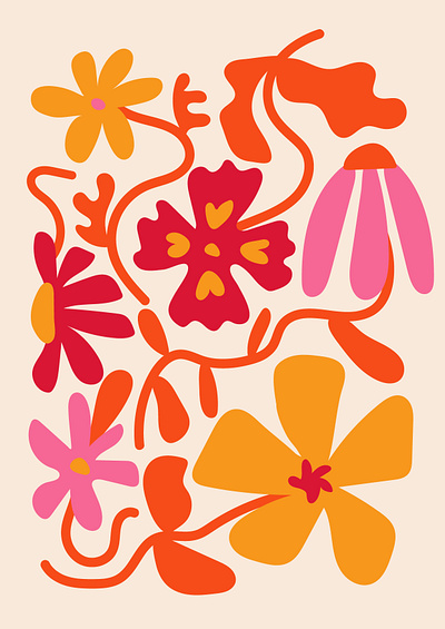 Illustration, flowers branding graphic design