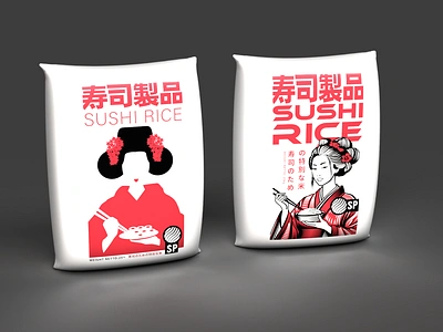 Sushi Rice Bag Design. Focus group result branding graphic design illustration packaging pri print