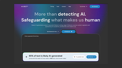 AI Detector Landing Page ai ai detector hero page landing page ui