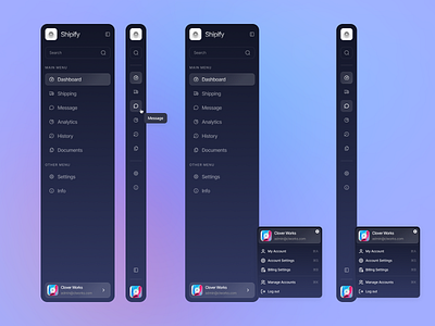 Shipify Navigation Redesign - Simplified and Intuitive app branding dashboard design graphic design illustration logo minimal motion graphics sidebarnavigation ui