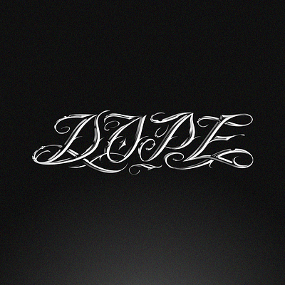 DOPE - Tribute to the lowriders chicano chrome custom lettering letters logo