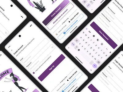 Sign up & Login app branding design design system figma login mockups signup ui uiux