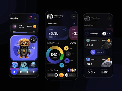 Crypto Dashboard – App Concept android app chart coin crypto crypto app crypto design crypto illustration crypto trade crypto trading design ios mobile ui ux wallet wallet design