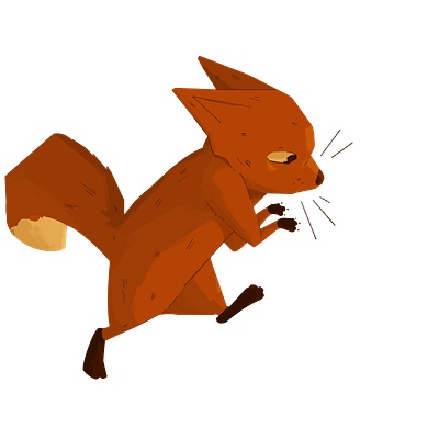 Little Fox Guy Sneaking character graphic design illustration