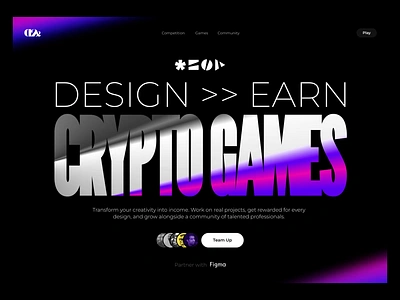 Design > Earn Crypto Games 🚀🎮 conceptdesign creativestudio cryptogames designcompetitions designshowcase dmazingcreations figma gamification nextgendesign uiuxdesign web3 web3innovation