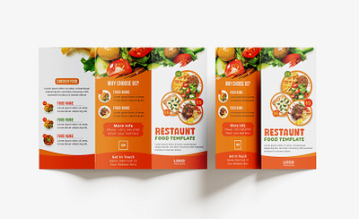 Restaurant trifold brochure design flier