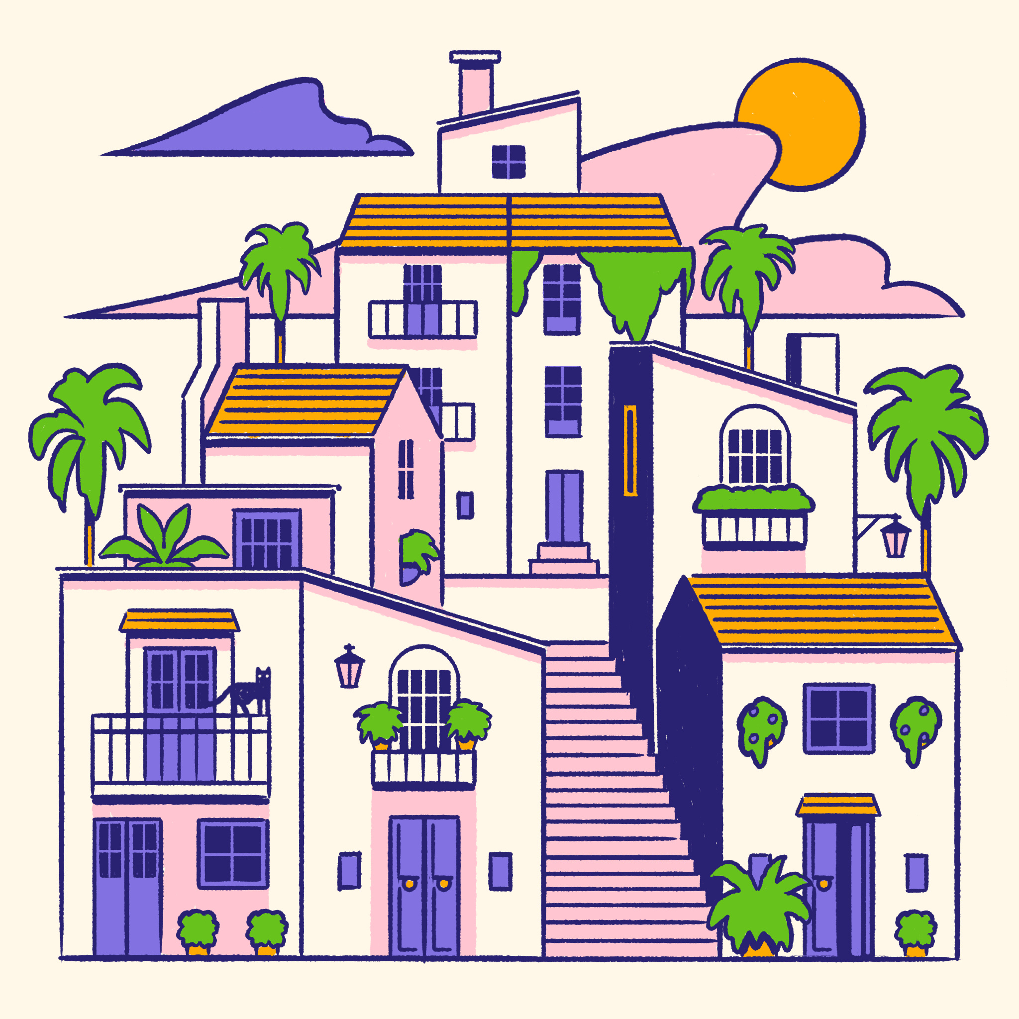 Pueblo Blanco andalusia frigillliana illustration procreate pueblo blanco spain travel