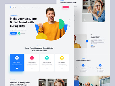 Digital Agency Website UI Design agency agency website digital digital agency home page landing page landingpage marketing agency minimal design product design ui user interface ux web web design web page