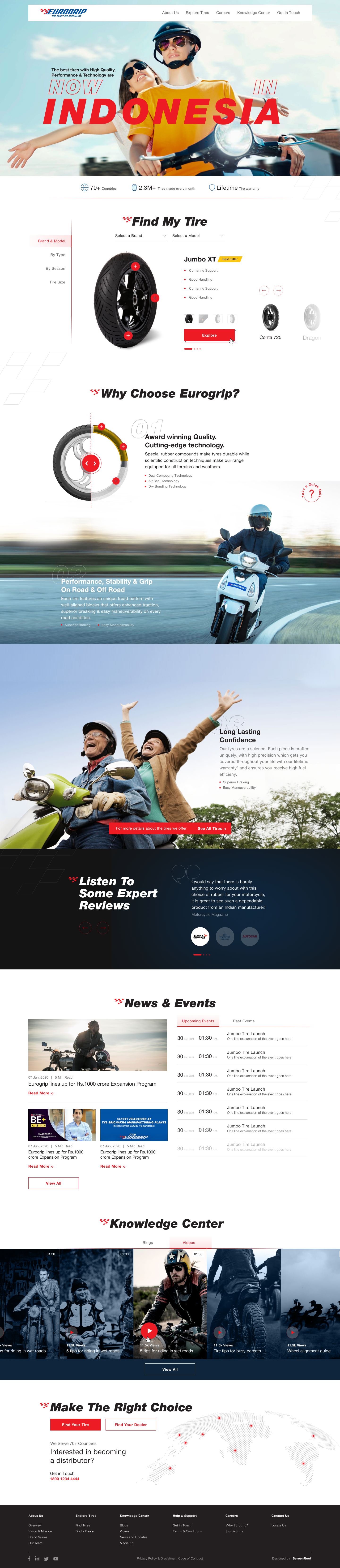 Clean and Modern Landing Page Design for Eurogrip Indonesia design eurogrip graphic design graphicdesign indonesia landingpage marketing landing page tyre tvs eurogrip tyre landing page design ui uiux uxdesign visual design web design webdesign webdevelopment website design