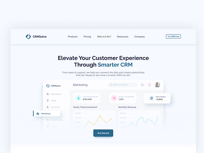 CRM Website Landing Page appdesign branding design illustration logo ui uiinspiration uiuxdesign userinterface ux